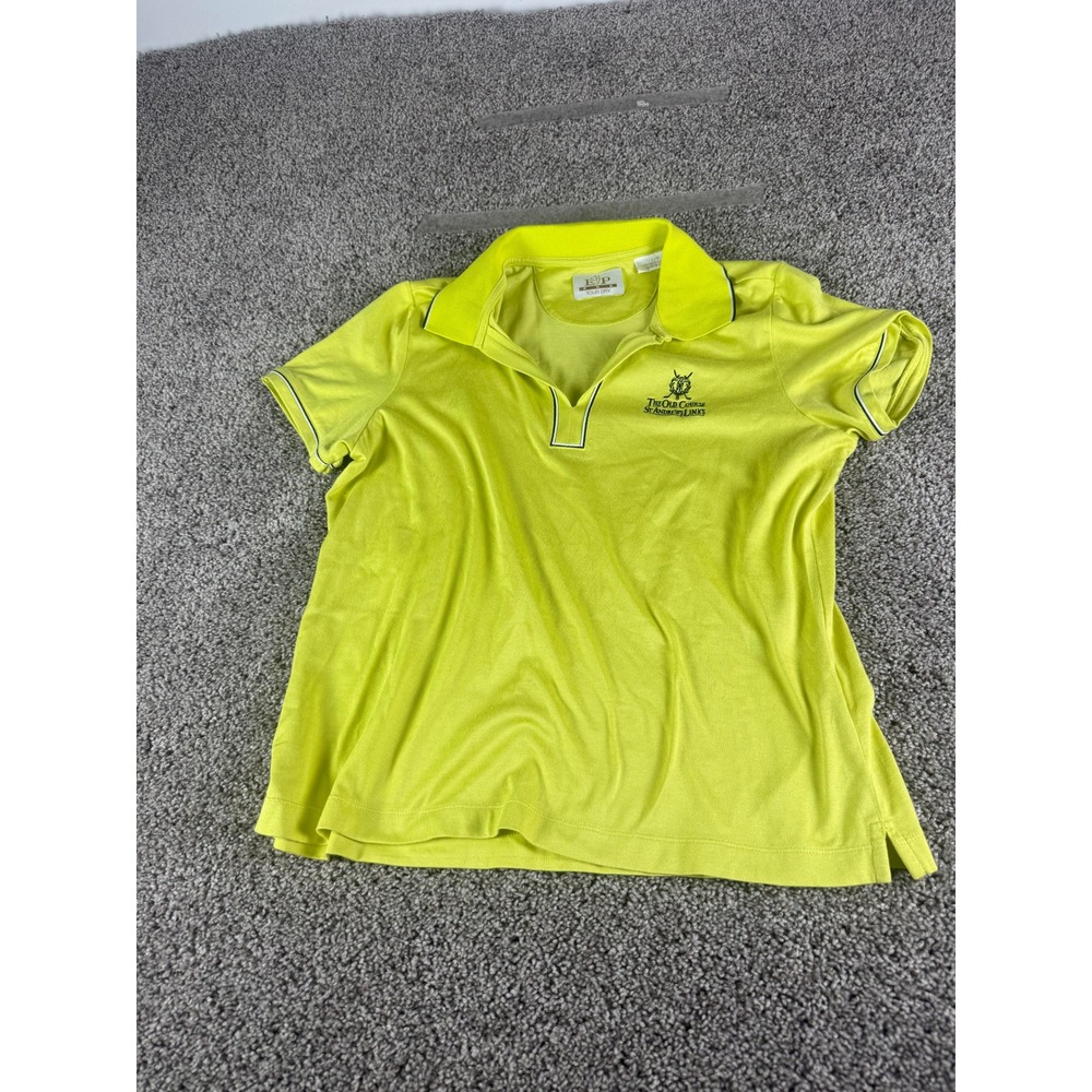 EP Pro Tour Dry Womens Yellow Golf Polo Shirt St Andrews Links Old Course Size L